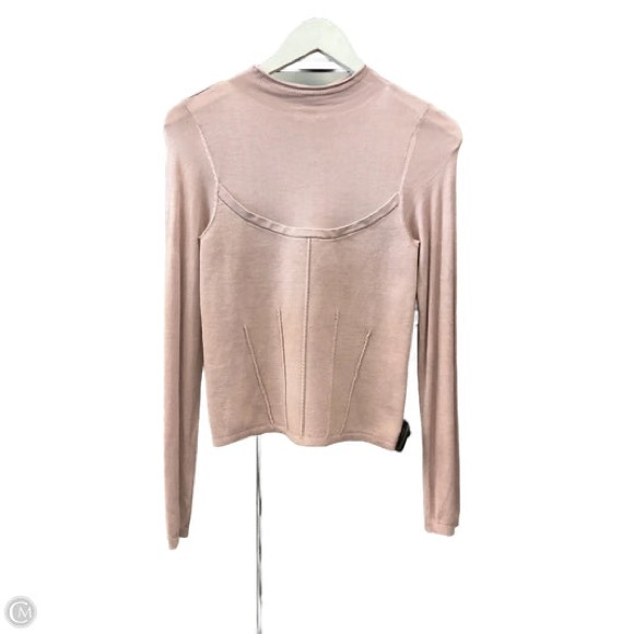 Anthropologie Maeve High-neck Corset Jumper In Beige Long Sleeve - Picture 2 of 8